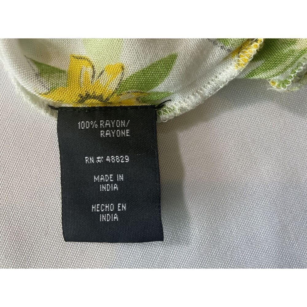 Audrey Lane Yellow Floral‎ Print Sleeveless Ruffled Straps Tank Top Size Large - Picture 14 of 16